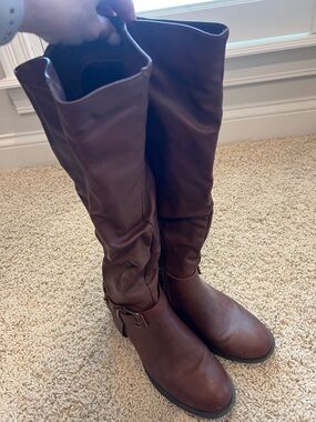 Women's Over-the-Knee Riding Boots in Brown